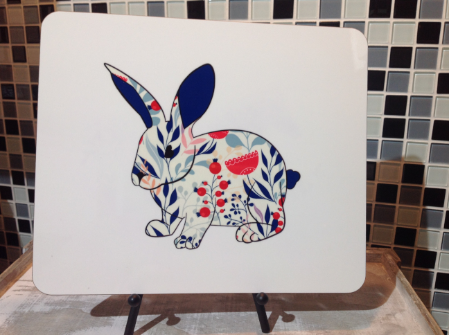 Rabbit Hardboard Placemat and Coaster Set